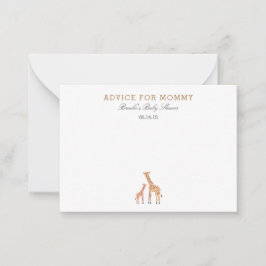 Giraffe Mommy Advice Cards Hinweiskarte