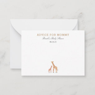 Giraffe Mommy Advice Cards Hinweiskarte