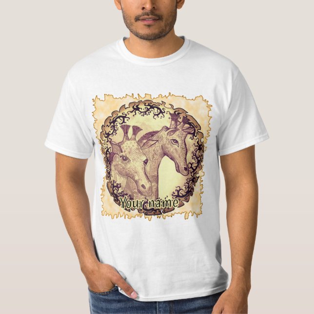 Giraffe-Mond-T-Shirt T-Shirt (Vorderseite)