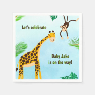 Giraffe & Monkey Safari oder Zoo Party Tier Serviette