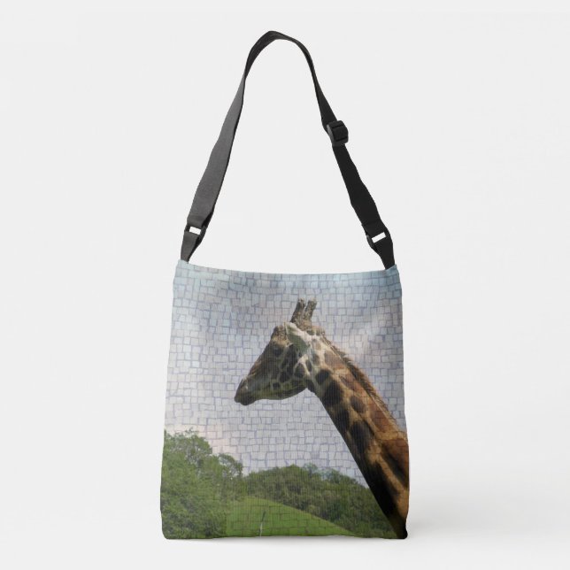 Giraffe-Mosaik-Mehrdruck-Cross-Body-Bag Tragetaschen Mit Langen Trägern (Rückseite)