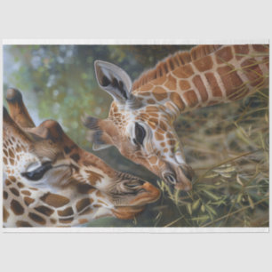 Giraffe Mother Baby Nah Up Decoupage Seidenpapier