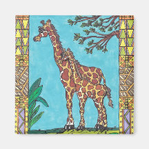 Giraffe Mum und Baby-Magnet