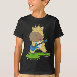 Giraffe Musician Gitarre T-Shirt
