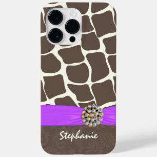 Giraffe Muster gedruckte Band und Kristall Case-Mate iPhone 14 Pro Max Hülle
