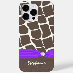 Giraffe Muster gedruckte Band und Kristall Case-Mate iPhone 14 Pro Max Hülle