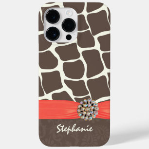 Giraffe Muster gedruckte Band und Kristall Case-Mate iPhone 14 Pro Max Hülle