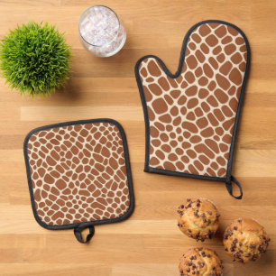 Giraffe Muster Ofenhandschuh & Topflappen-Set