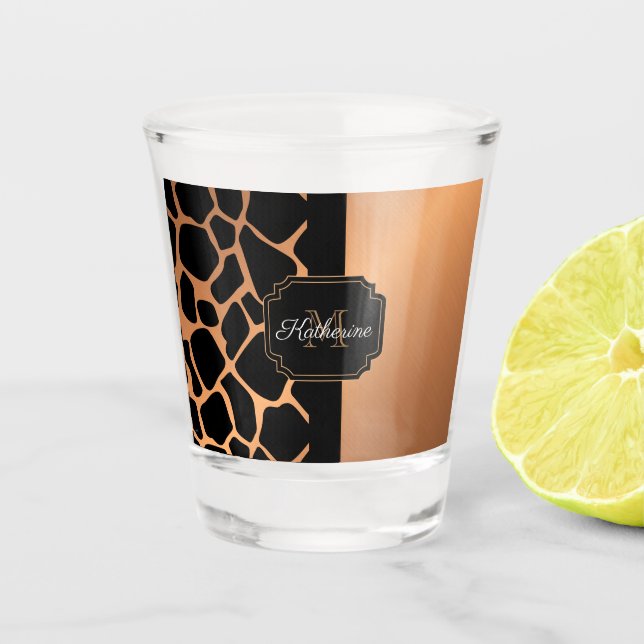 Giraffe Muster Schnapsglas (Vorderseite)