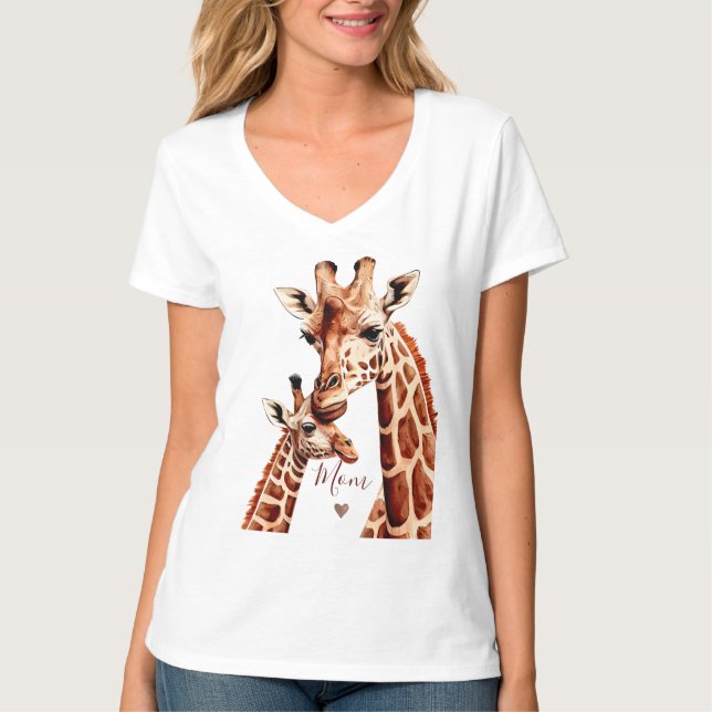 Giraffe Mütter Tag, glücklicher Muttertag T-Shirt (Vorderseite)