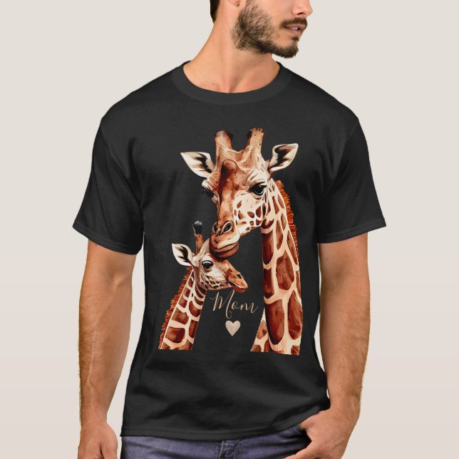 Giraffe Mütter Tag, glücklicher Muttertag T-Shirt (Vorderseite)
