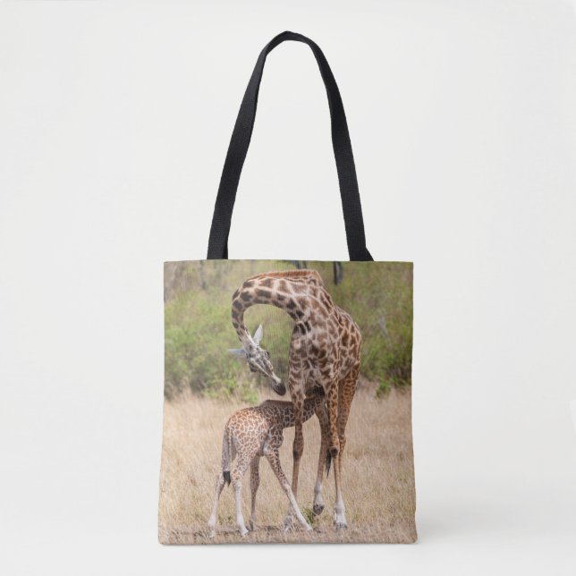 Giraffe Mutter und Baby in Kenia (Vorderseite)