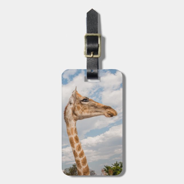 Giraffe Nah Gepäckanhänger (Vorderseite vertikal)