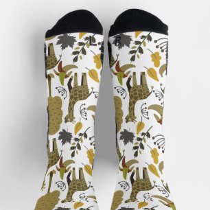 Giraffe nahtlose gelbe, große, weiße Verpackung Socken