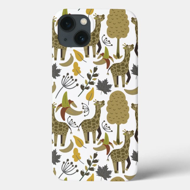 Giraffe nahtloses Muster, gelb, groß Case-Mate iPhone Hülle (Rückseite)