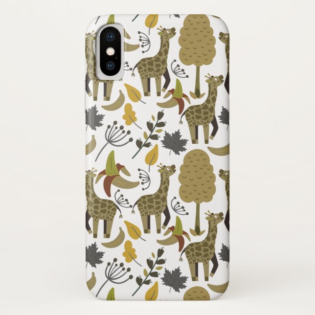 Giraffe nahtloses Muster, gelb, groß Case-Mate iPhone Hülle (Rückseite)