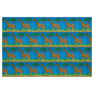 Giraffe - Natürliches Leinengewebe Stoff