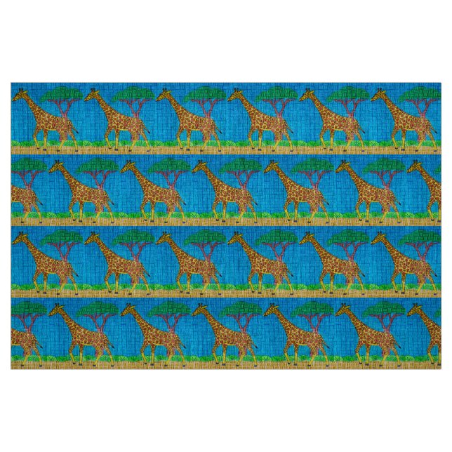 Giraffe - Natürliches Leinengewebe Stoff (Fat Quarter (45,7 x 55,9 cm))
