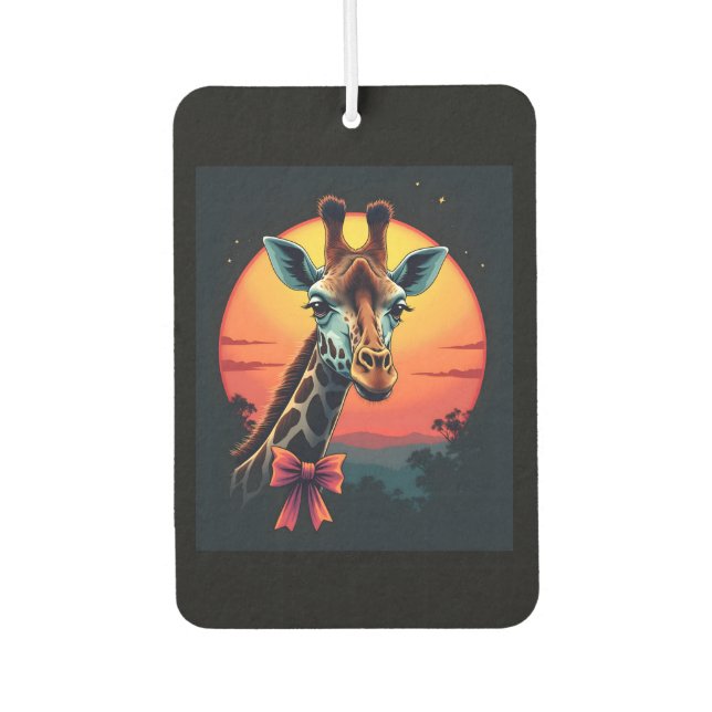 Giraffe Neck Like a Rollercoaster Run Funny Retro  Autolufterfrischer (Vorderseite)