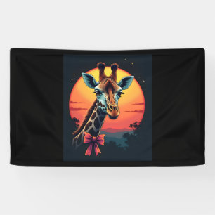 Giraffe Neck wie ein Rollercoaster Run Funny Retro Banner