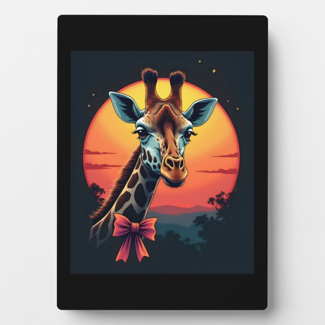 Giraffe Neck wie ein Rollercoaster Run Funny Retro Fotoplatte (Vorderseite)