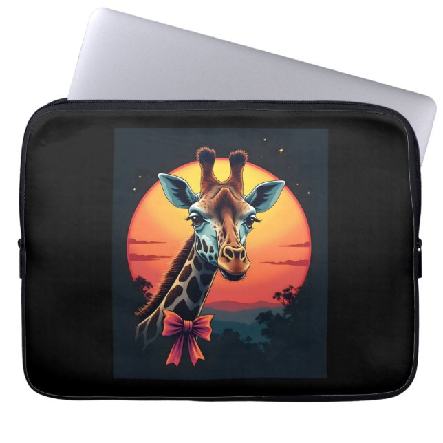 Giraffe Neck wie ein Rollercoaster Run Funny Retro Laptopschutzhülle (Vorderseite)