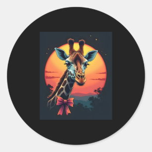Giraffe Neck wie ein Rollercoaster Run Funny Retro Runder Aufkleber