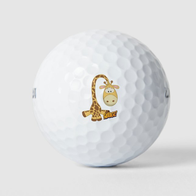 Giraffe Niedlich Kawaii Cartoon Golfball (Vorderseite)