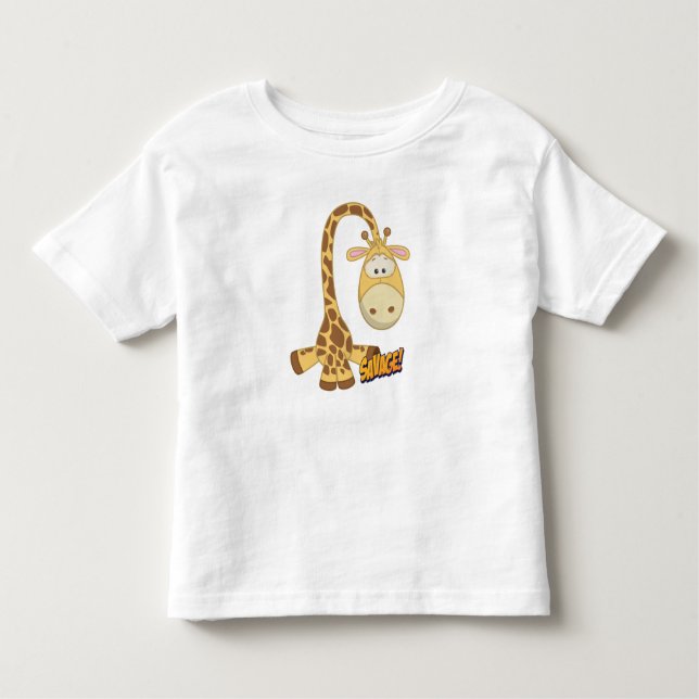Giraffe Niedlich Kawaii Cartoon Kleinkind T-shirt (Vorderseite)