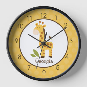 Giraffe Niedlich Kids Jungle Baby Kinderzimmer Wal Uhr
