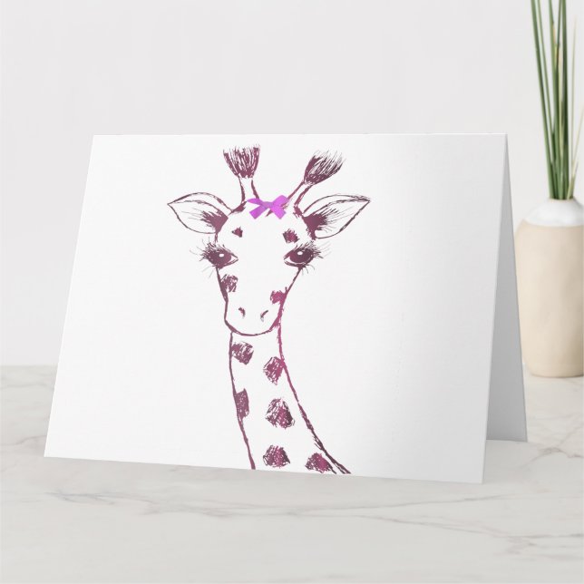 Giraffe Niedlich Sarcastic Design Dankeskarte (Vorderseite)