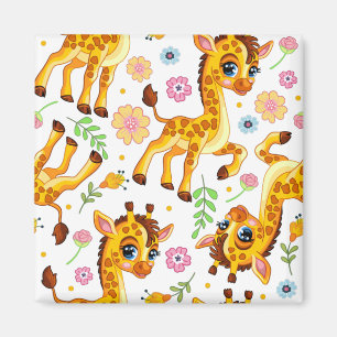 Giraffe niedlicher Cartoon Magnet