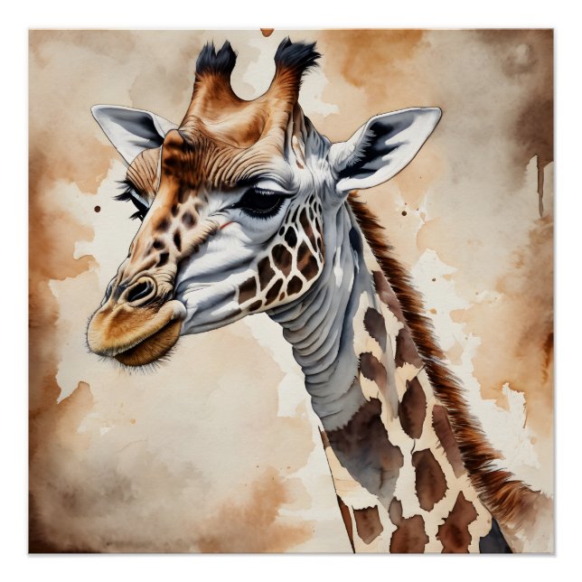 Giraffe no 3 Glossy Poster (Vorderseite)