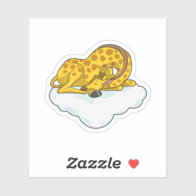 Giraffe on Clouds Aufkleber (Blatt)