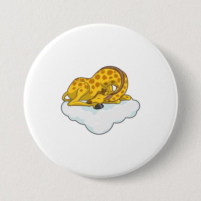 Giraffe on Clouds Button (Vorderseite)