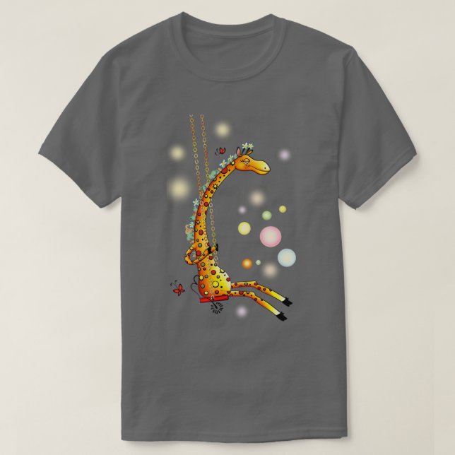 Giraffe On Swing  T-Shirt (Design vorne)