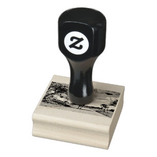 Giraffe on the road gummistempel