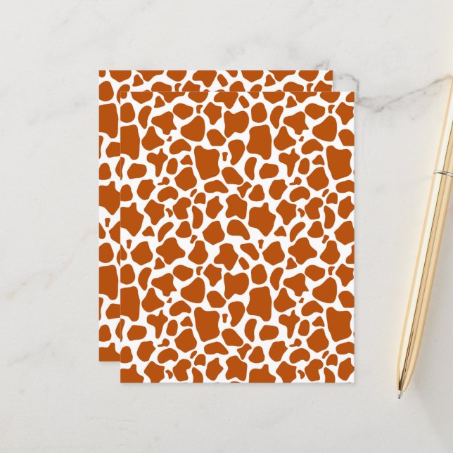 Giraffe Orange Flecken Druck Scrapbook Papier (Vorderseite/Rückseite Beispiel)