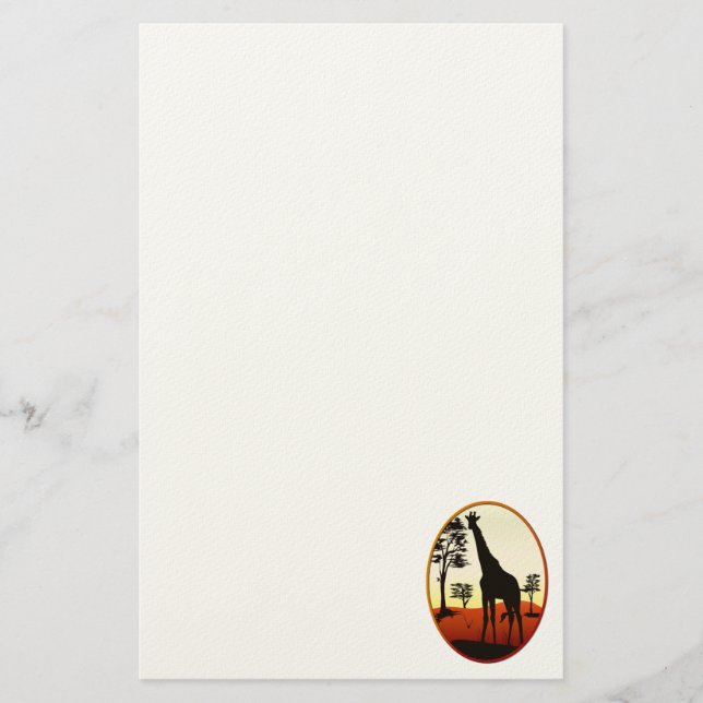Giraffe-Oval-Stationierung Briefpapier (Vorderseite)