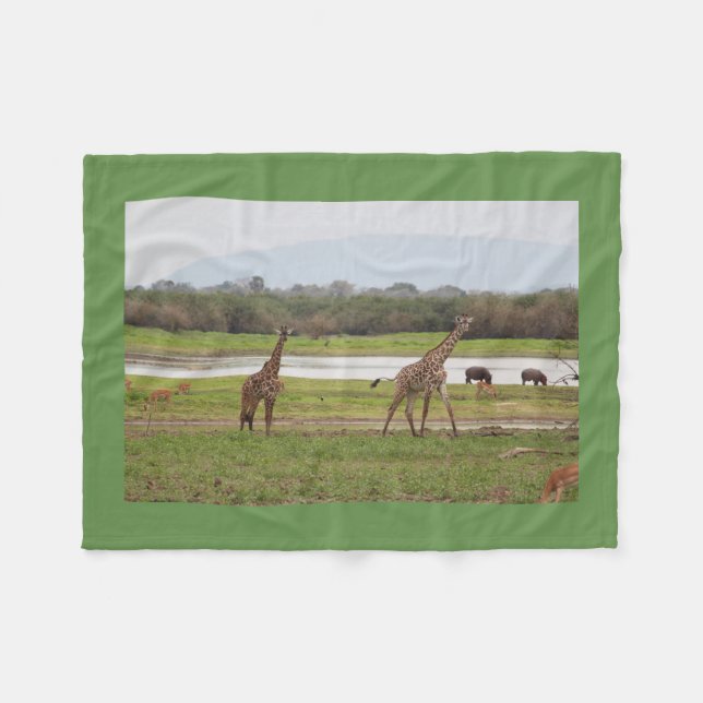 Giraffe paart niedliches personifizieren der fleecedecke (Vorderseite (Horizontal))