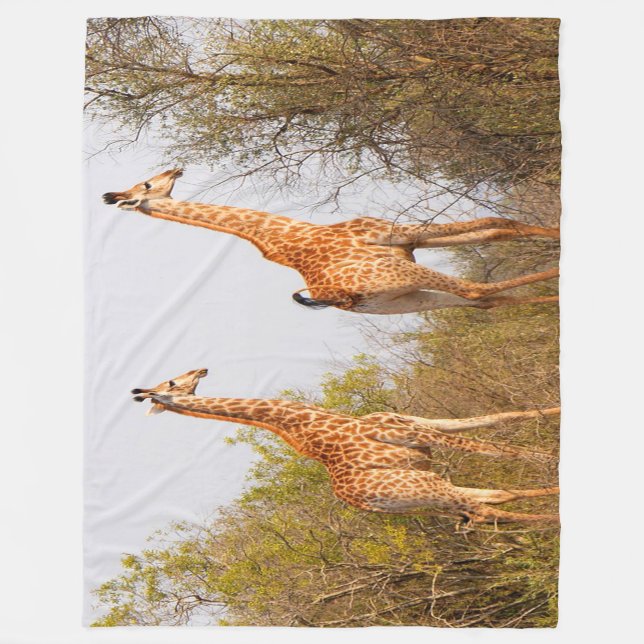Giraffe Pair Fleecedecke (Vorderseite)