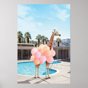 Giraffe Palm Springs Kunstdrucke, Giraffe mit Poster