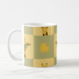 Giraffe Palm: Tropisch Checked Print Kaffeetasse