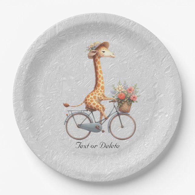 Giraffe-Papierplatte Pappteller (Vorderseite)