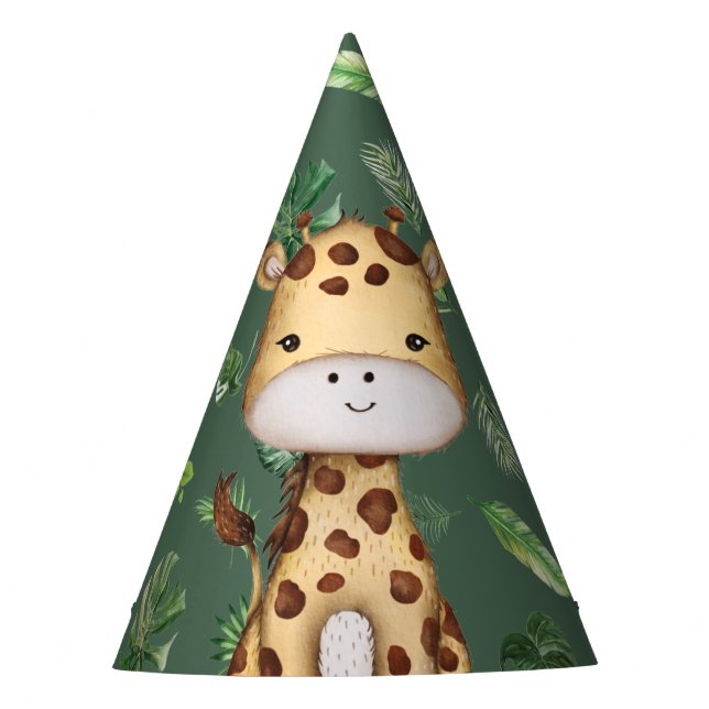 Giraffe Party Animal Wild One Jungle Birthday Boy Partyhütchen (Vorderseite)