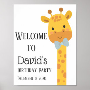 Giraffe, Party-Begrüßungszeichen Poster