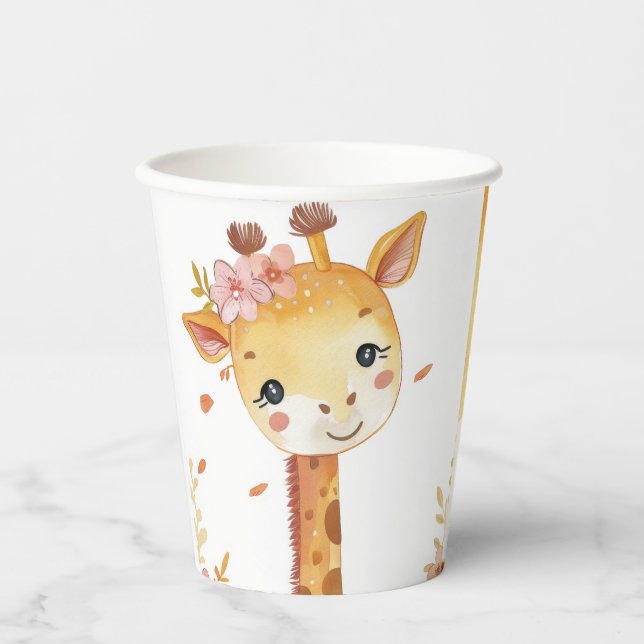 "Giraffe Party Paper Cup" Pappbecher (Vorderseite)