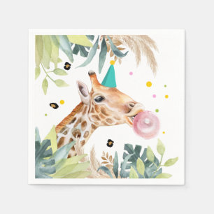 Giraffe Party Tiere Geburtstag Zoo Safari Serviette
