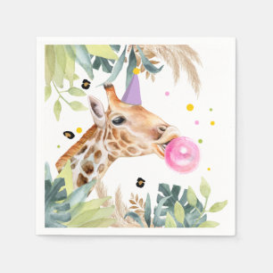 Giraffe Party Tiere Geburtstag Zoo Safari Serviette