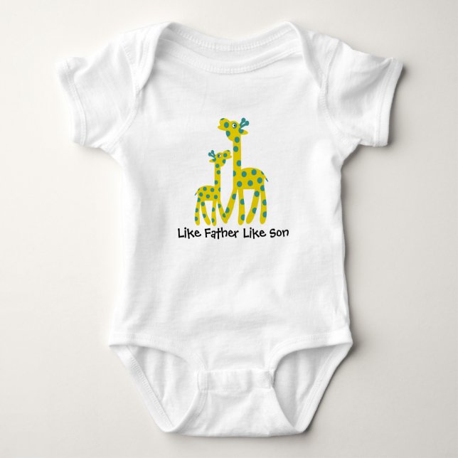 Giraffe Pater Son Anpassbarer Text Baby Strampler (Vorderseite)